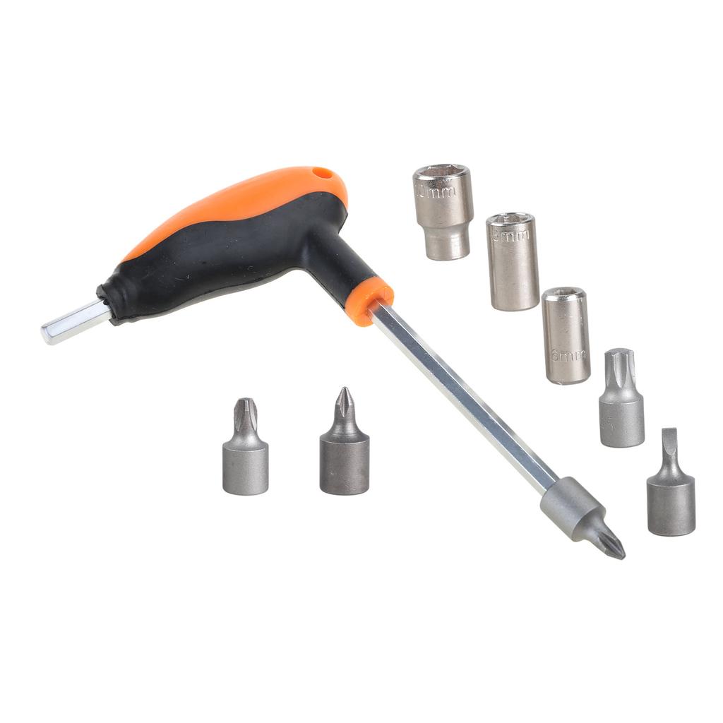T-wrench Tools with 6/8/10/45mm TX-Star Bit Socket 60029070300 Multifunction Metal T-shaped Wrench Hand Tools