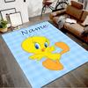 Custom Tweety Mat Personalized Name, Polyester Washable Indoor Entryway Rug, Gift for Christmas, Easter, Thanksgiving Day