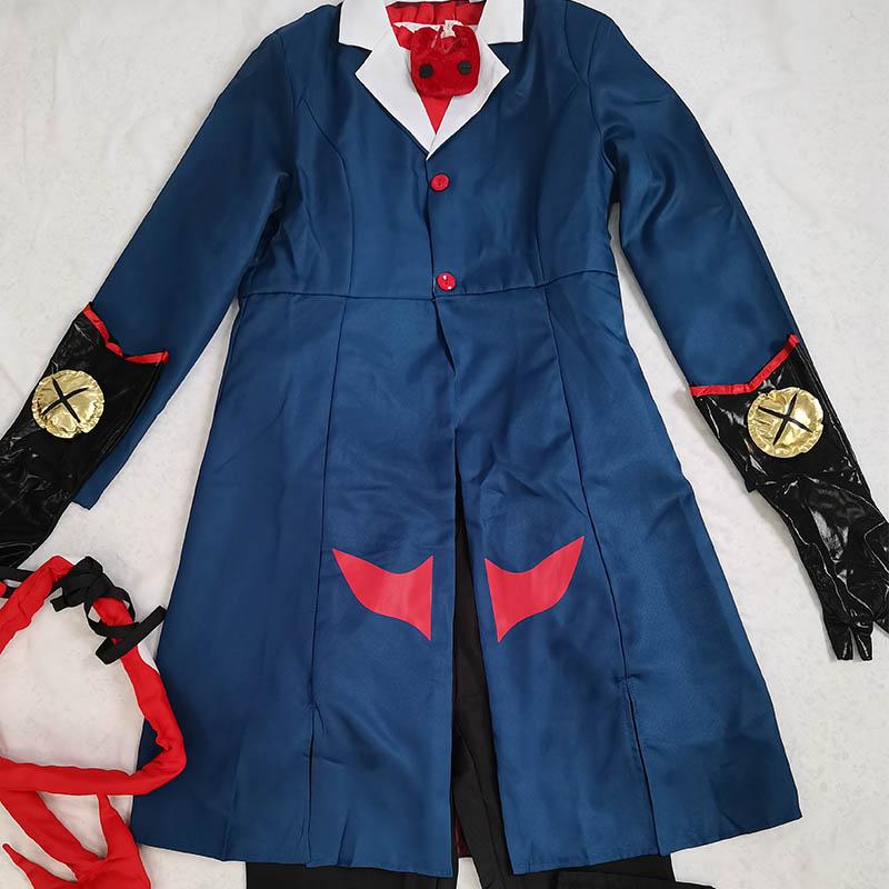 Helluva Boss Blitzo Cosplay Kostým Párty Uniforma Oblek S Ocasem Halloweenské Oblečení Blitzo Kompletní Sada Pro Anime Cosplay