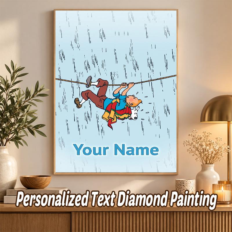 Tintin Custom Name Text 5D Diamond Painting Kit DIY Full Drill Diamond Art Decoration
