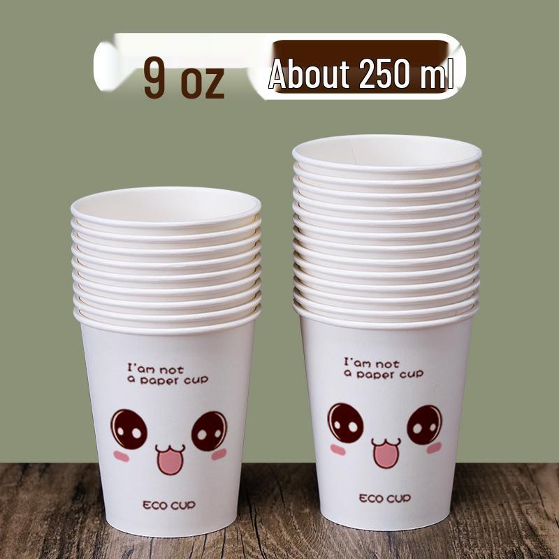 100 Copos de Papel Descartáveis Espessos para Bebidas Quentes e Frias, Uso no Escritório ou em Casa
