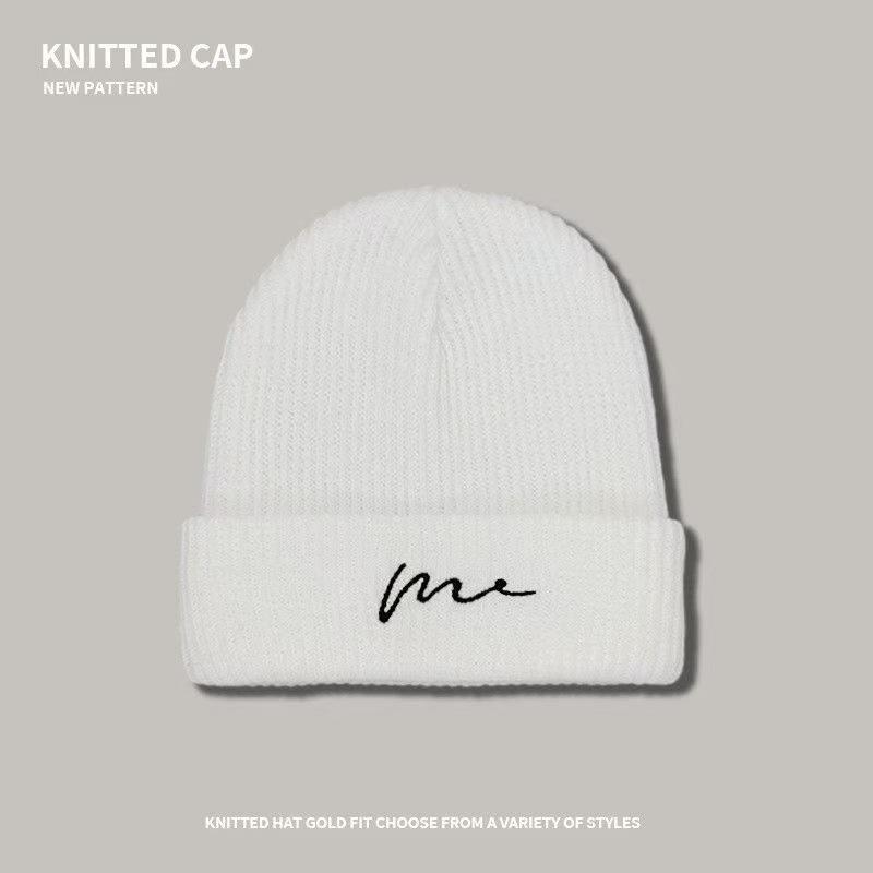 Unisex Winter Knitted Wool Hat: Fashionable Korean Hip-Hop Style, Warm, Thick, Versatile.