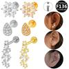 Titanium Zirconia Lightning Lip & Cartilage Stud F136