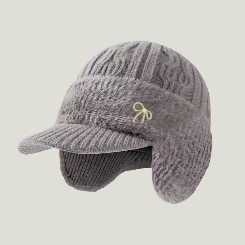 Men's Winter Knit Hat and Scarf Set with Ear Protection for Seniors