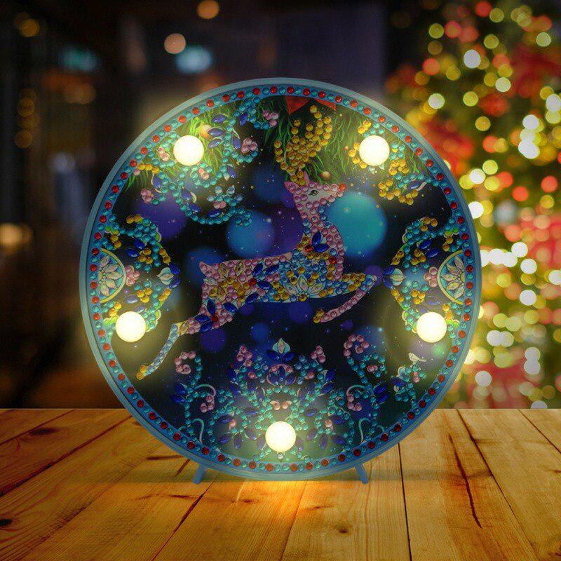 Diamond Painting LED Night Light Drawing Seat Decorative Bedside Lamp