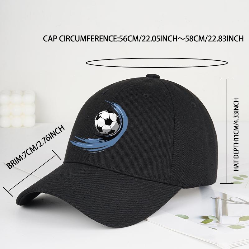 Dynamic Soccer Ball Print Baseball Cap Men Women Vintage Washed Cotton Adjustable Dad Hat Football Fan Sports Sun Hat