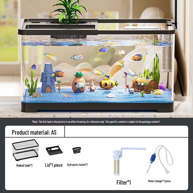 Stolní akvárium s vysokou průhledností, ekologickým filtrem a okysličováním
