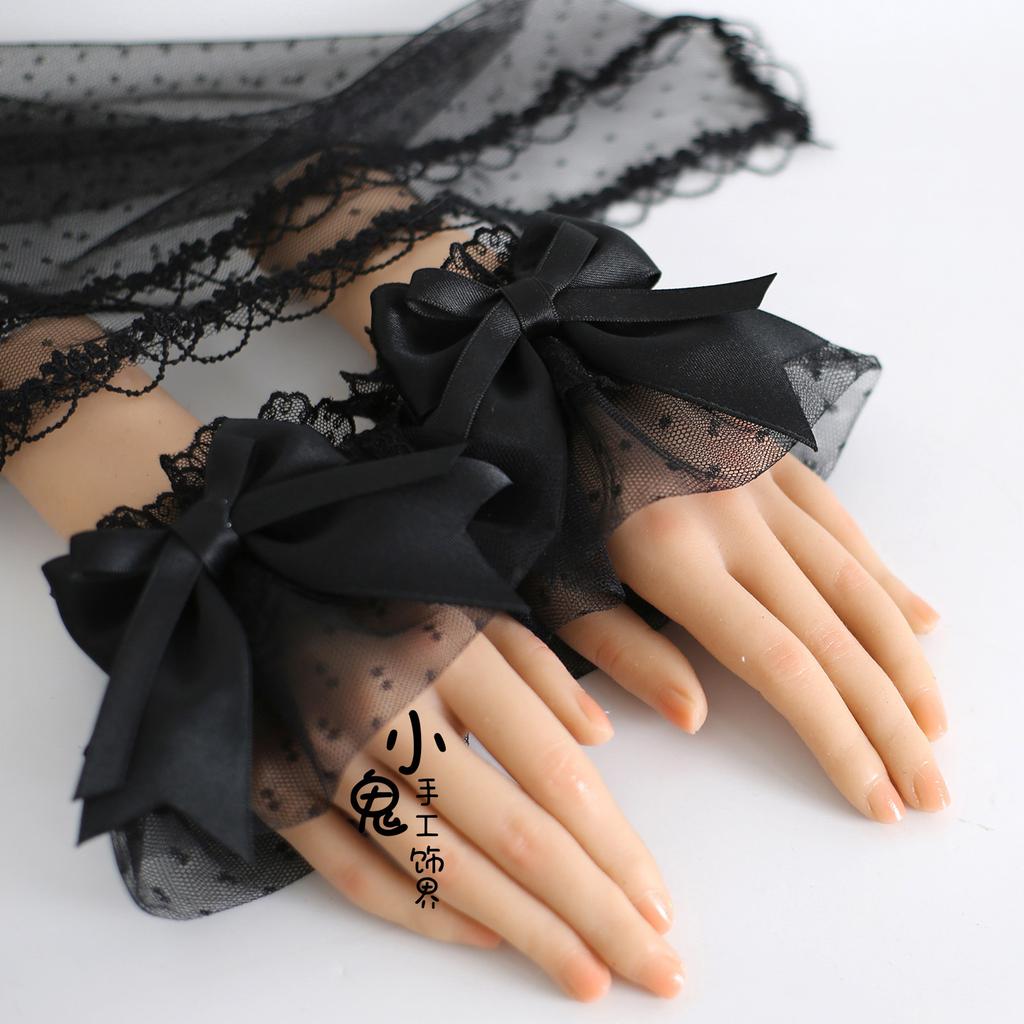 Flower Ball Bow Lace Headband Top Hat Veil KC Original Black Lamp Shadow Lolita Hair Accessories Hairpin
