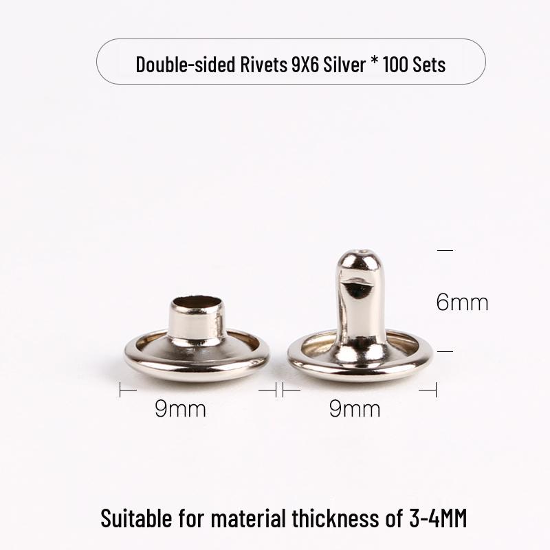 4-12mm DIY Metal Double-Sided Cap Rivet - Decorative Shoe Repair Accessory