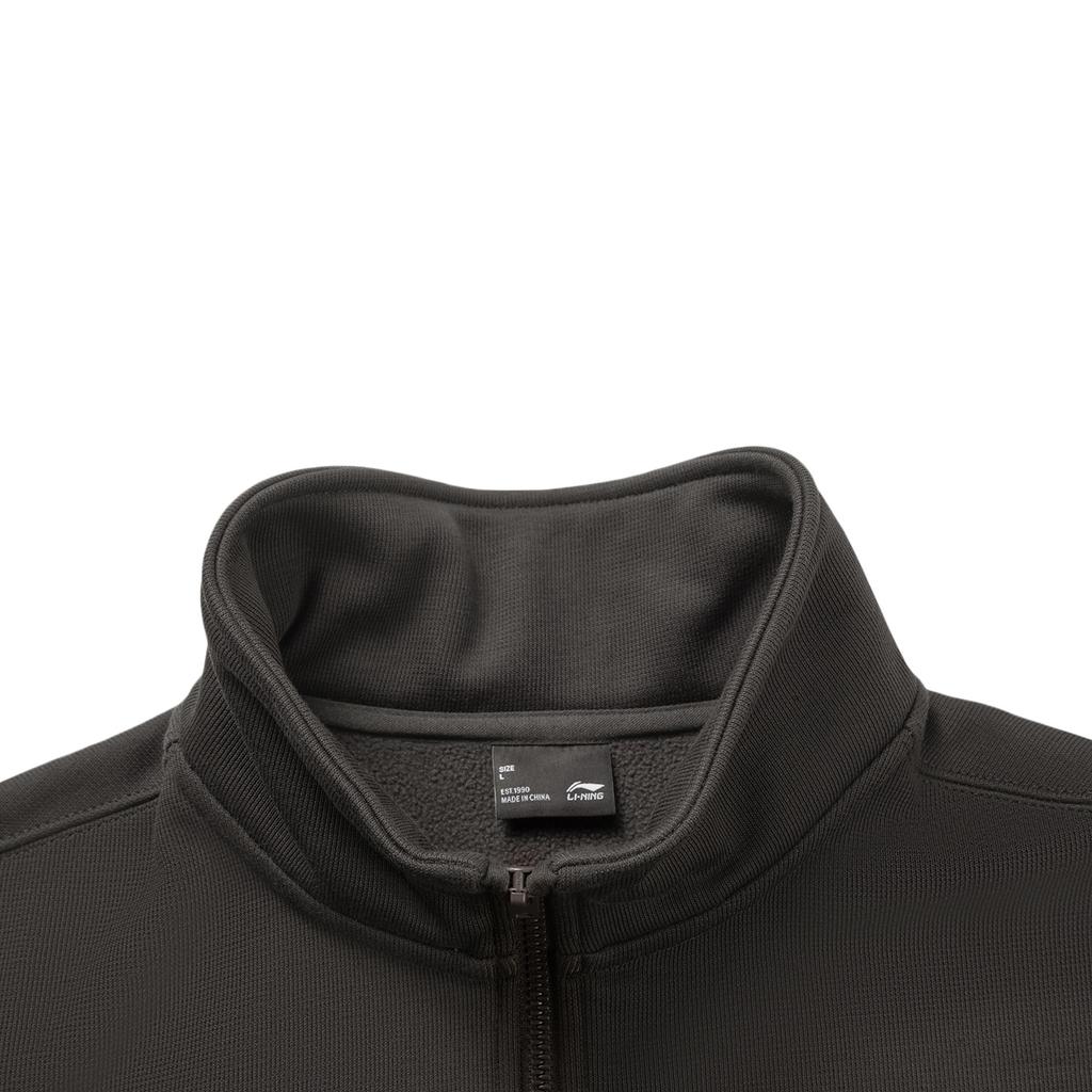 Li Ning Sports Lifestyle Series Loose Fit Stand Collar Couple Sweatshirt Unisex Sweatshirt AWDVE25-1