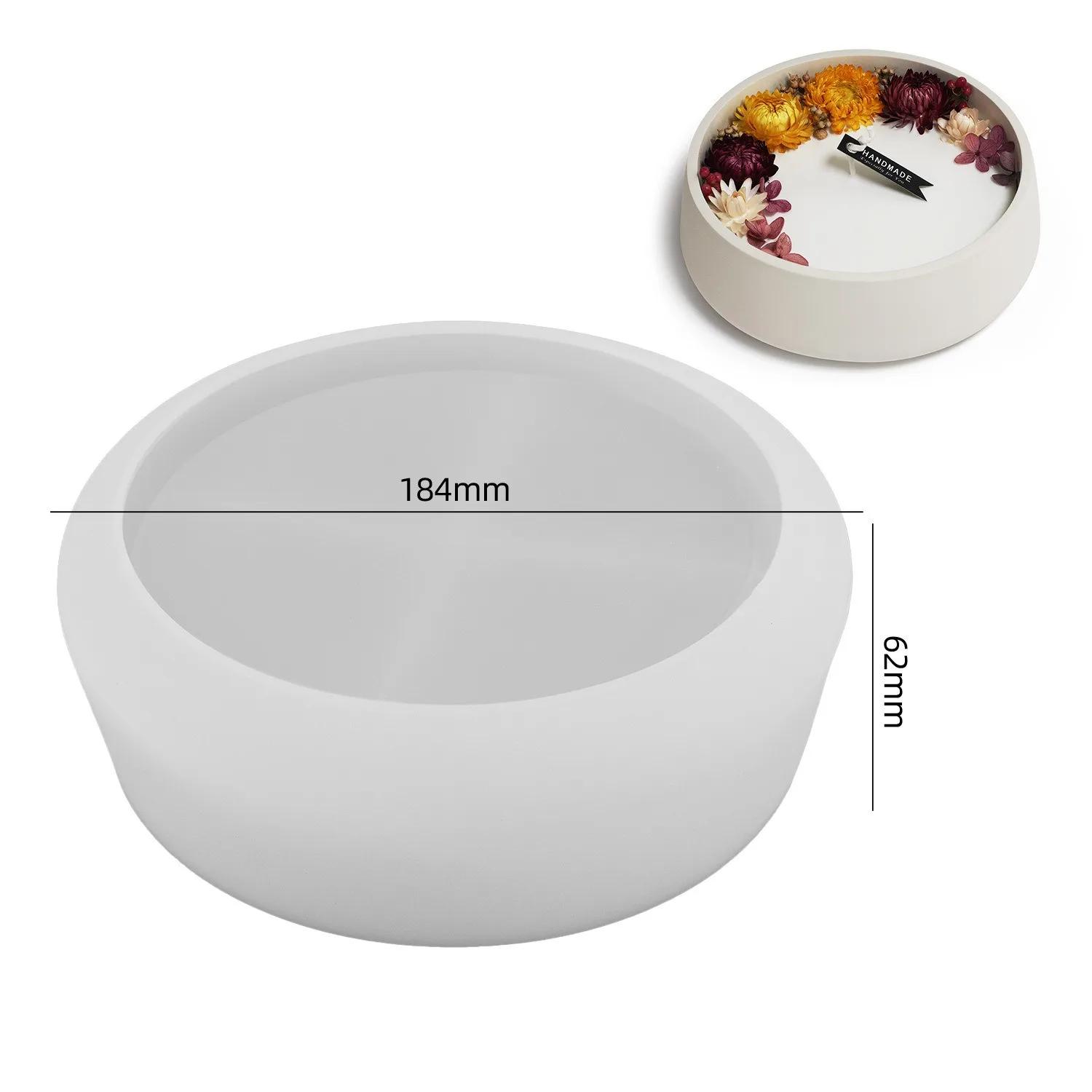 

Круглая чаша, цементная чаша, форма для свечей, большая чаша для свечей из терраццо, силиконовая форма для бетона, ручная работа, глиняная форма для цветочного горшка