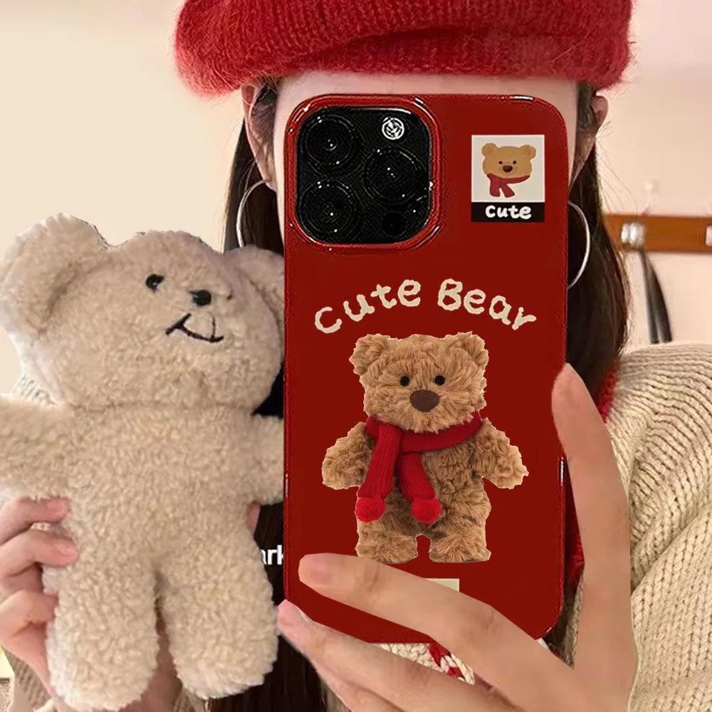 

Cute Little Bear Colored Cartoon Phone Case Crossbody Chain New Phone Holder for Apple Phone Protective Case All Inclusive For iPhone 16PROMAX