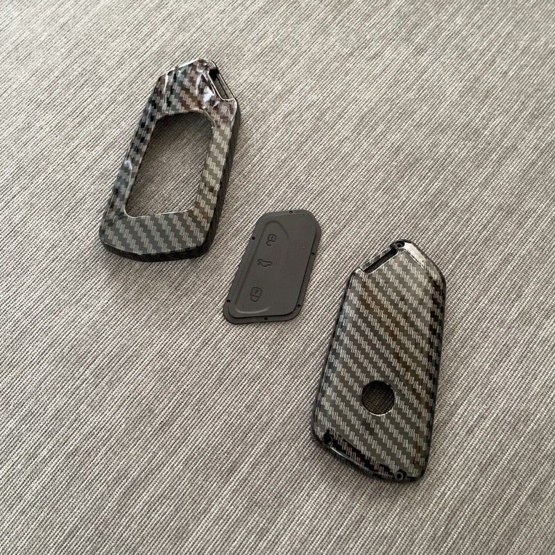 Abs Carbon Fiber Style Car Key Case Cover For Vw Volkswagen Golf 8 Mk8 Gti Gtd R Id3 Id4 Cupra Skoda Octavia A8 Seat Leon Mk4