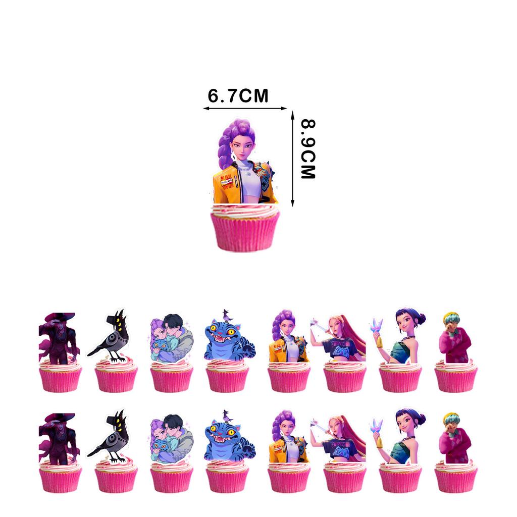 Witch Hunters Themed Birthday Party Decorations KPOP Women's Flag Cake Plug Balloon Spiral Pendant