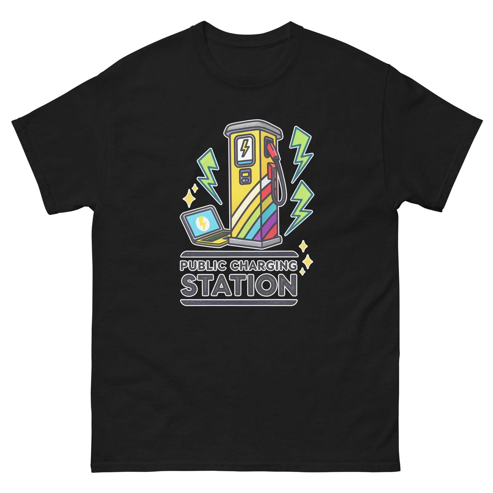 Public Charging Station Object Place Item Urban T-Shirt 3XL