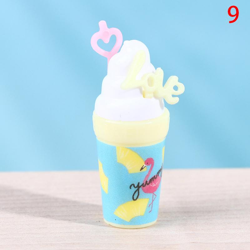 Mini Milkshake Ice Cream Lemon Milk Fruit Tea Water Cup Strawberry Banana Miniatures Dollhouse Accessories Cups Kitchen Toys