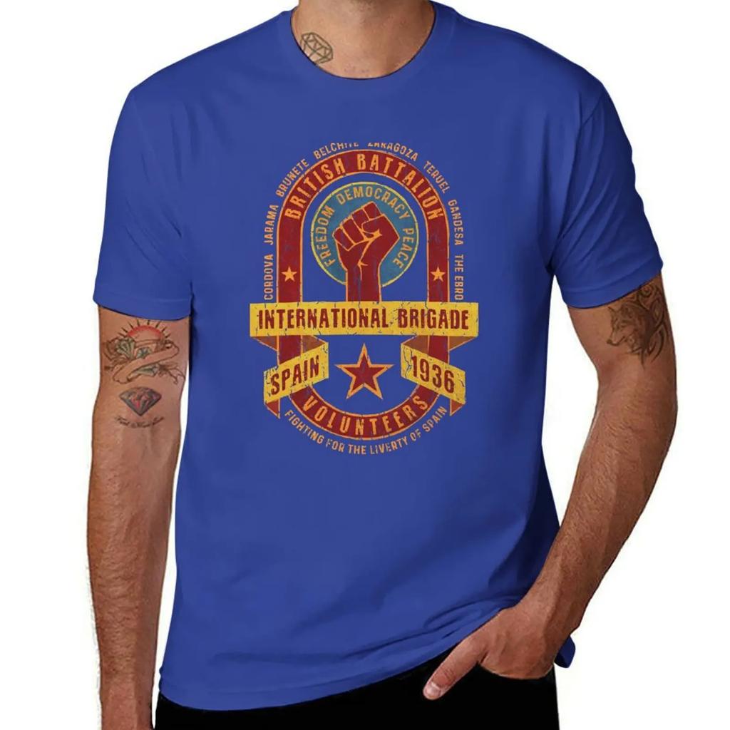 International Brigade - British Battalion T-shirt for a boy customs oversizeds quick-drying designer t shirt men