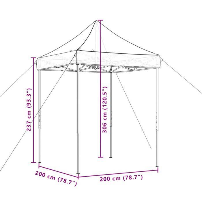 VidaXL Folding Retractable Reception Tent Taupe 200x200x306 Cm, Tent, Awning Tent, Gazebo Awning, Gazebo Tent, 4004986