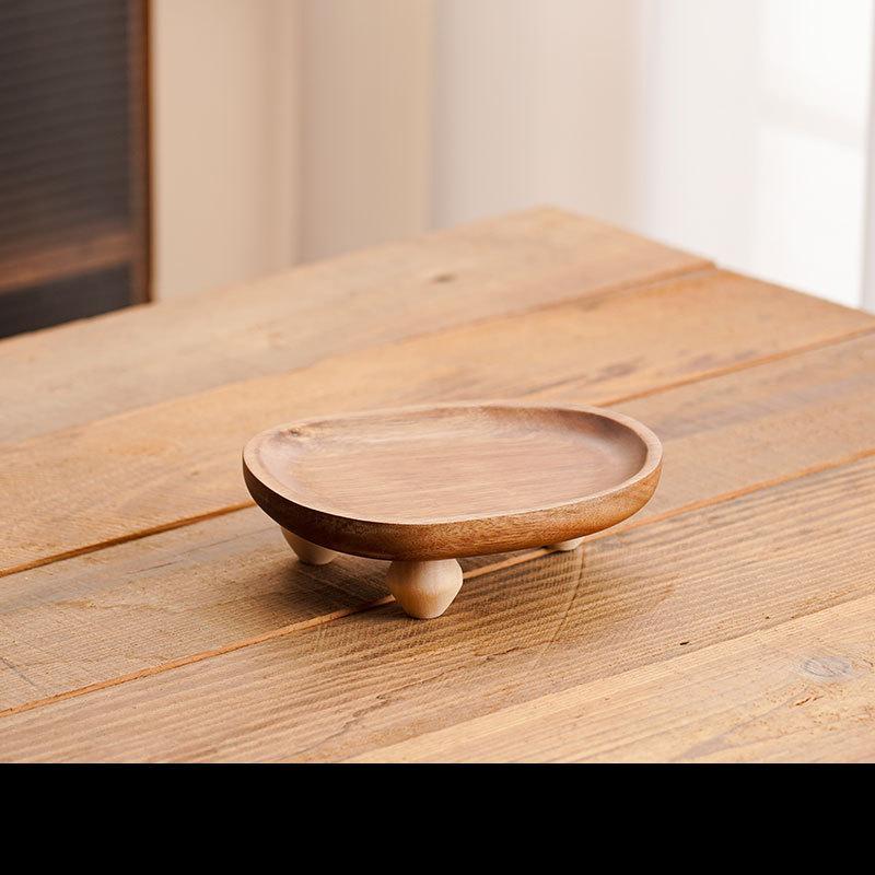 Akazienholz, Tablett, Chinesischer Stil, Holz, Hochbeiniges Tablett, Unregelmäßig, Obsttablett, Dim Sum Tablett, Snackaufbewahrung, Haushaltsaufbewahrungstablett