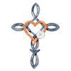 DYS Metal Horseshoe Heart Wall Cross Decor, Hanging Art, Decorative Cross, Rustic Spiritual Art Sculpture for Farmhouse Garden Yard Patio Fence