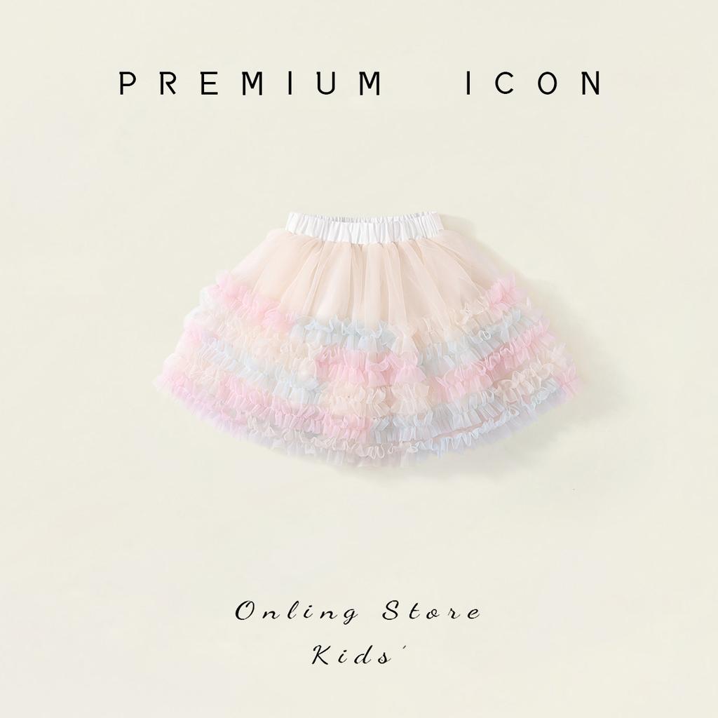 Mädchen Mesh TUTU Rock 2025 Sommer neu Kinder süße Prinzessin flauschiger Kuchenrock