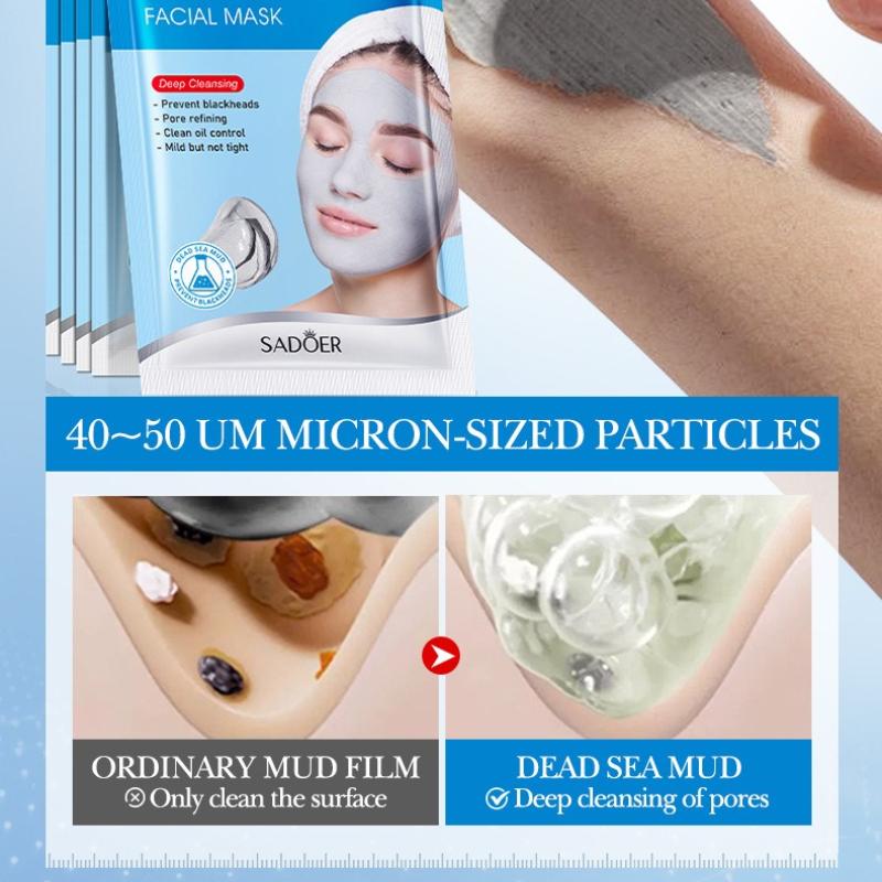 3pcs Mud Cleansing Mask SADOER Deep Cleansing Blackhead Removal Mask