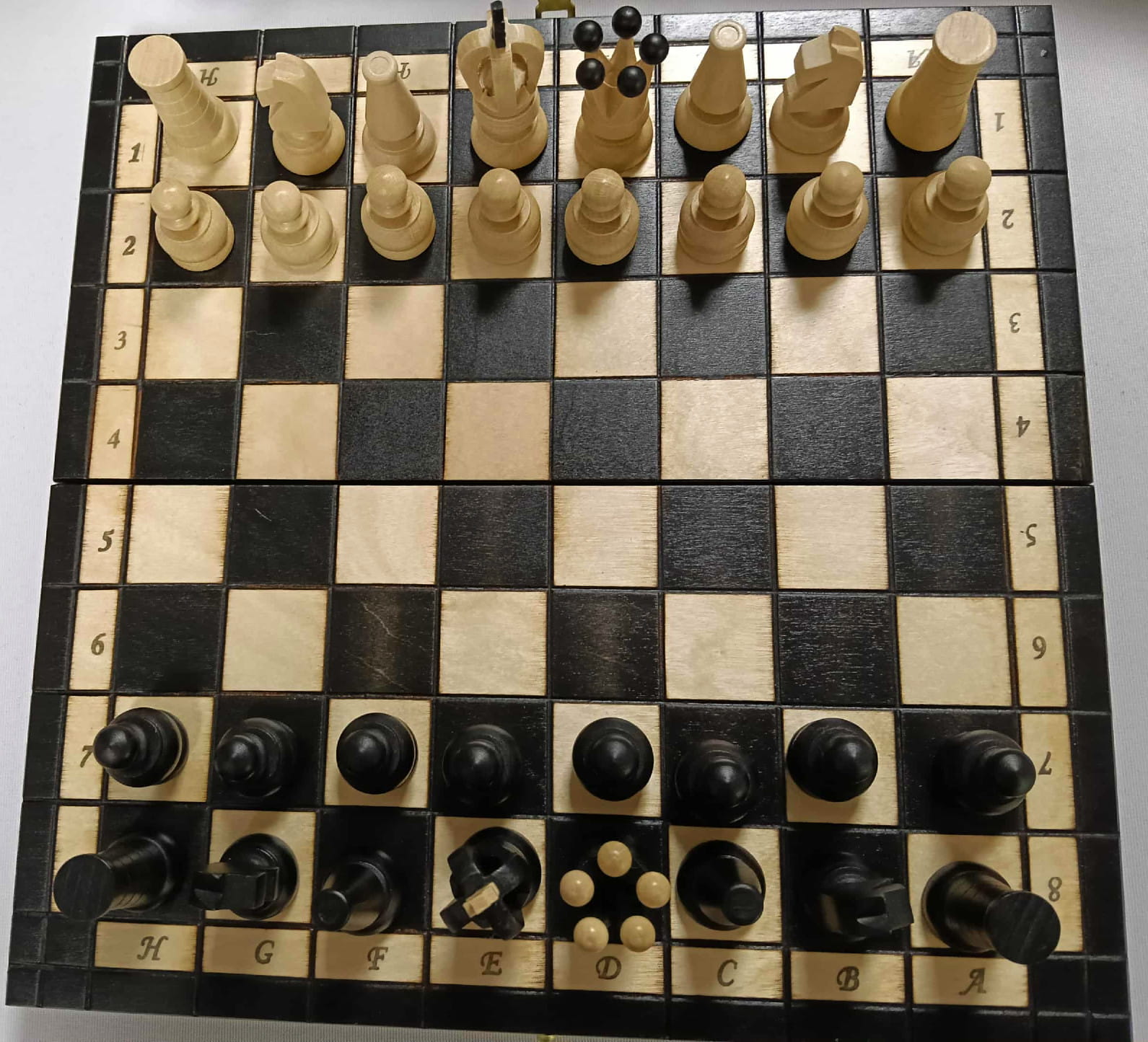 Wooden Chess Set Black Classic Royal