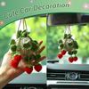 Crochet Hanging Plant for Car,Car Decorations Interior,Plant Strawberry Aesthetic Car Accessories for Women Interior Cute,Car Ornaments Charms for