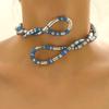 Punk hip-hop metal wind snake bone can be wrapped around the collar at will, and the personality is exaggerated and trendy.