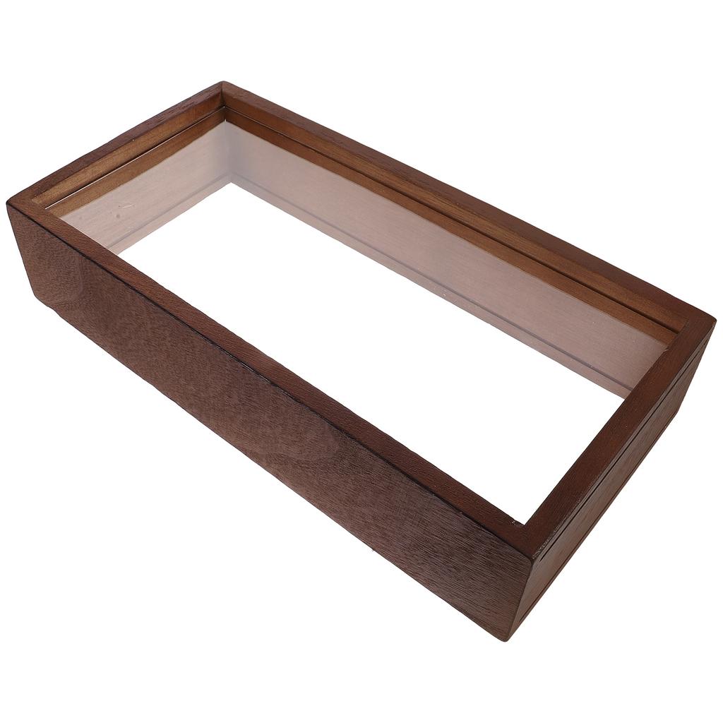 Cornice Scatola Ombra Rettangolare Acrilico Legno Contenitore Desktop Cartolina Fiori Pressati Foglia Secca Vetrina Espositore Campioni Foto
