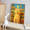 Sunflower Kitten Diamond Art Piece Set, 5D DIY Full Square Diamond Dot Gemstone Crystal Craft Decoration Home Wall Mural