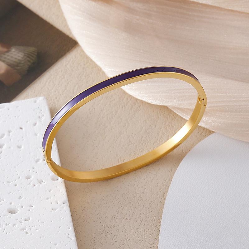 18K Gold Plated Titanium Steel 4mm Clasp Bracelet - European French INS Style