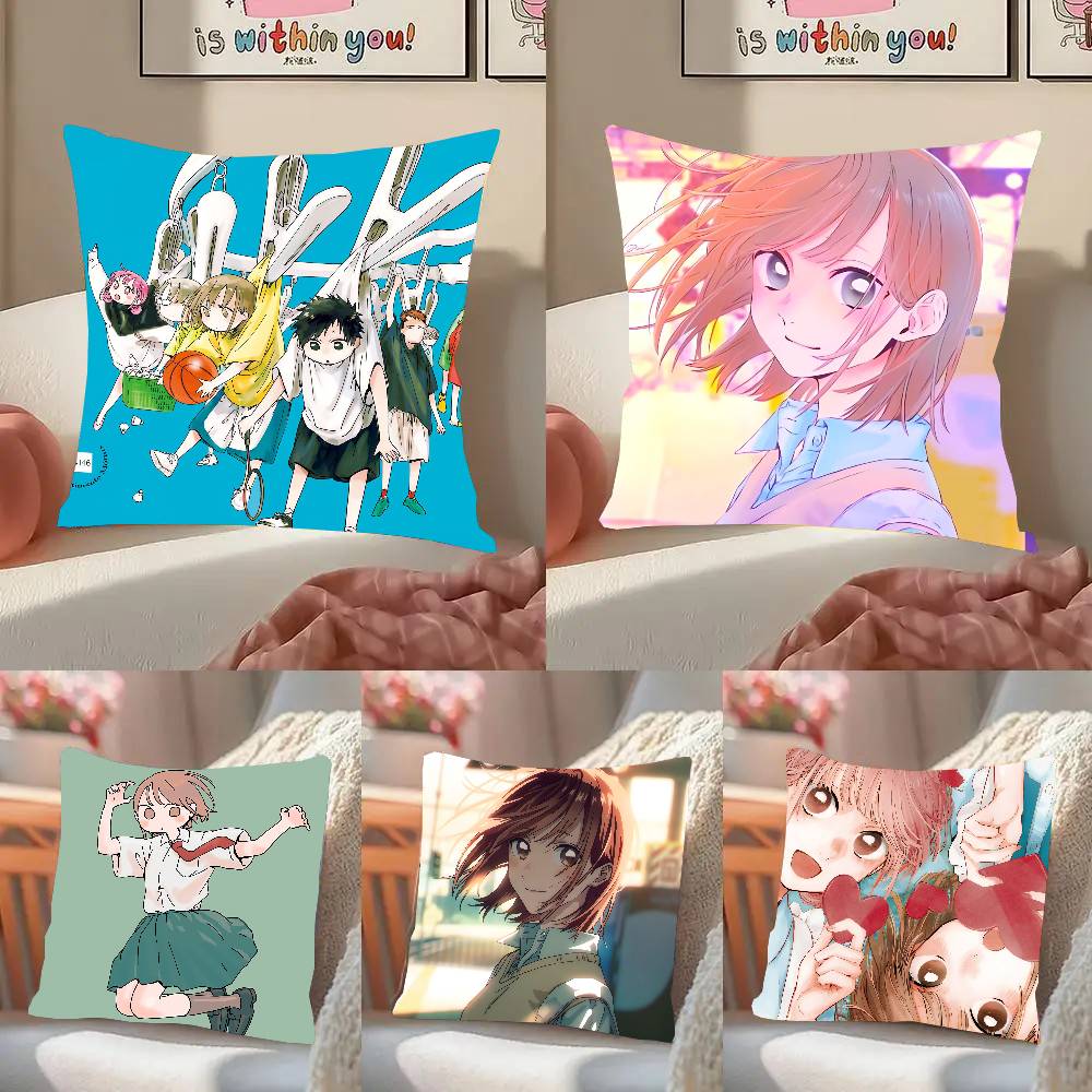 Anime Blue Box Pillow Case Fashion Square Pillowcase Bedroom Sofa Room Ins Decoration Leisure
