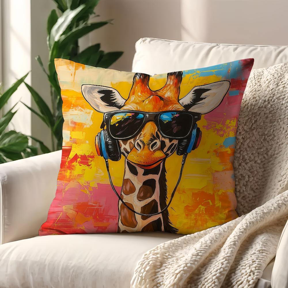 Giraffe Lion Leopard Style Trendy Cool Style Cushion Cover For Pillow Printing Sofa Decoration Car Room Office Nordic Simplicity