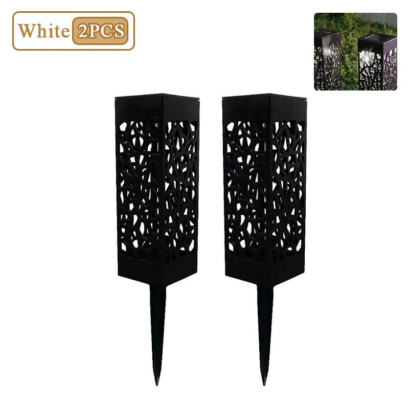 1-8PCS Outdoor Solar Lights Waterproof LED Hollow Pattern Garden Lamp Auto Sensor Pathway Lighting for Yard Patio Decoration