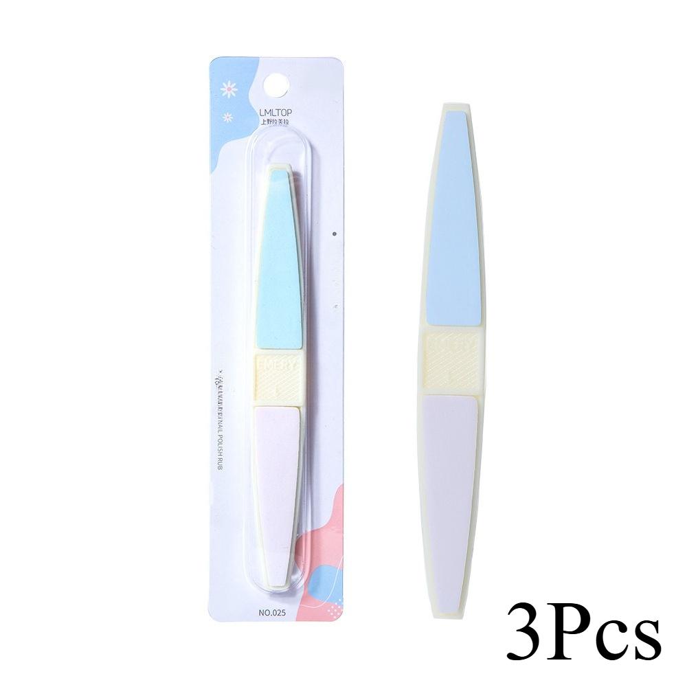 3 шт. Четырехсторонняя профессиональная пилка для ногтей, прочные толстые пилки для ногтей, шлифовальные полумесяц, аксессуары и инструменты для ногтей