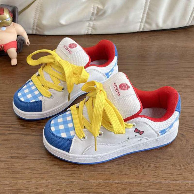 

Оригинальные нишевые студенческие универсальные туфли с круглым носком, женские, в стиле ins, прилив 2025, весна и осень, новая цветовая гамма, милые туфли-хлебушки 40 синий