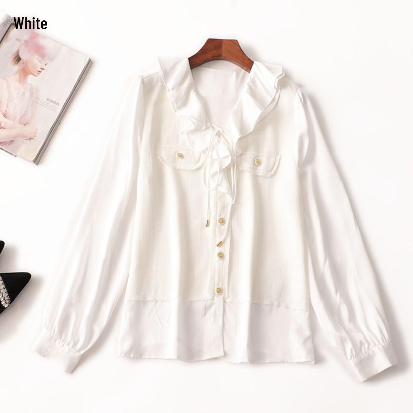 

Autumn Long Sleeve Mid-Length Women s Shirt - Quality Clearance 2XL білий