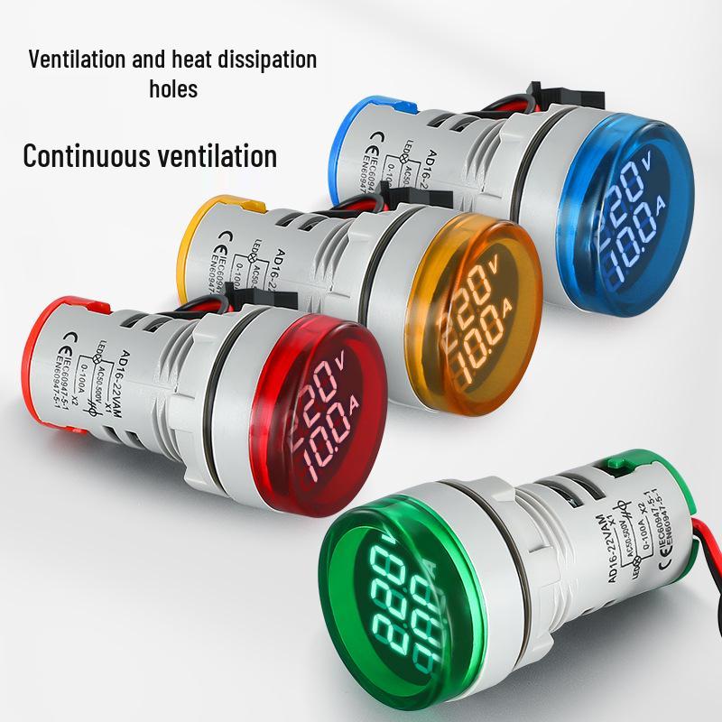 AC Dual Display Voltage & Current LED Meter Indicator Light AD16-22VAM