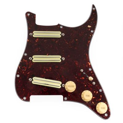 SSS Strat Pickguard for Ceramic Single Size Humbucker Strat Electric Guitar 4P Tortoise Shell Pattern Pro-SE ST-DPHC Pre-wired