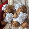 Cute Blue Checked Pyjamas Goodnight Bear Plush Toy, 15.7 In  Gift for Girls