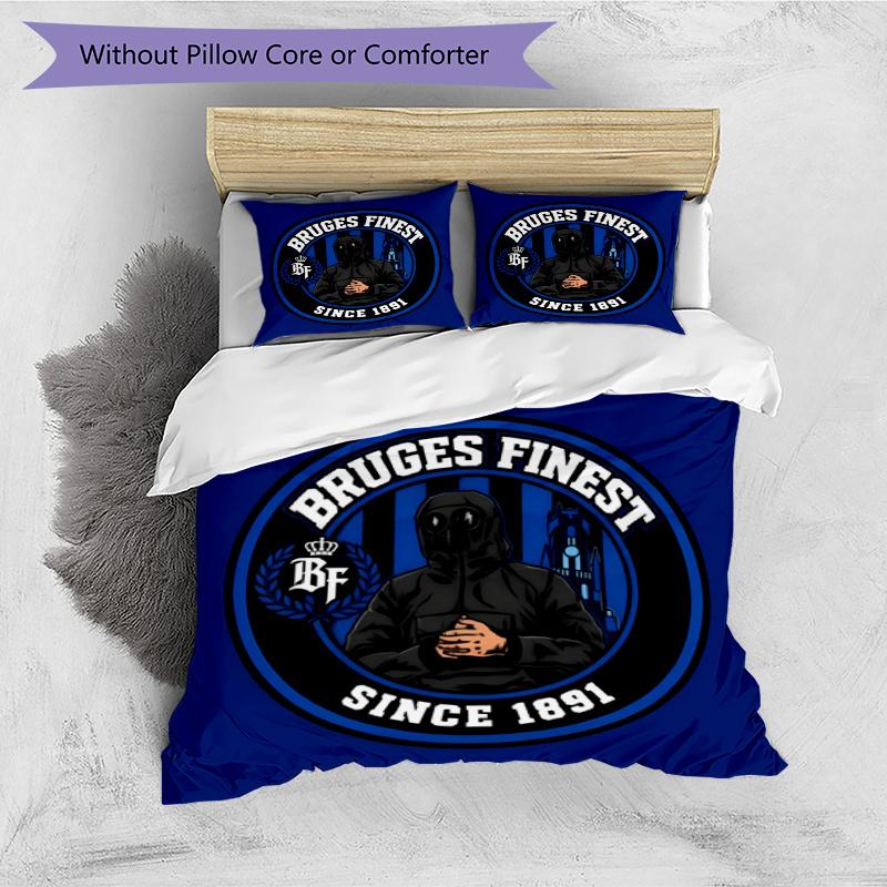 3pcs Duvet Cover Set (1*Duvet Cover + 2*Pillowcase, Without Core), Club Brugge K V Print Bedding Set, Bedroom Decor, All‑Season, Gift