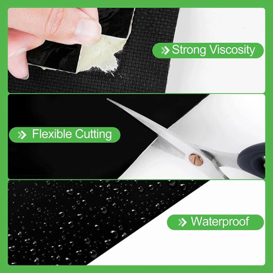 Pond Liner Repair Patch Waterproof 8" X 8" Self Adhesive Patch Peel And Stick Pond Seam Repair Tape for EPDM Garden Cover