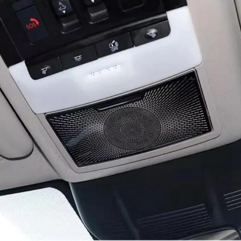 For Nissan Rogue X-Trail T33   Steel Silver Front Dashboard Car Door Audio Speaker Cover Readlamp Loudspeaker Trim Frame