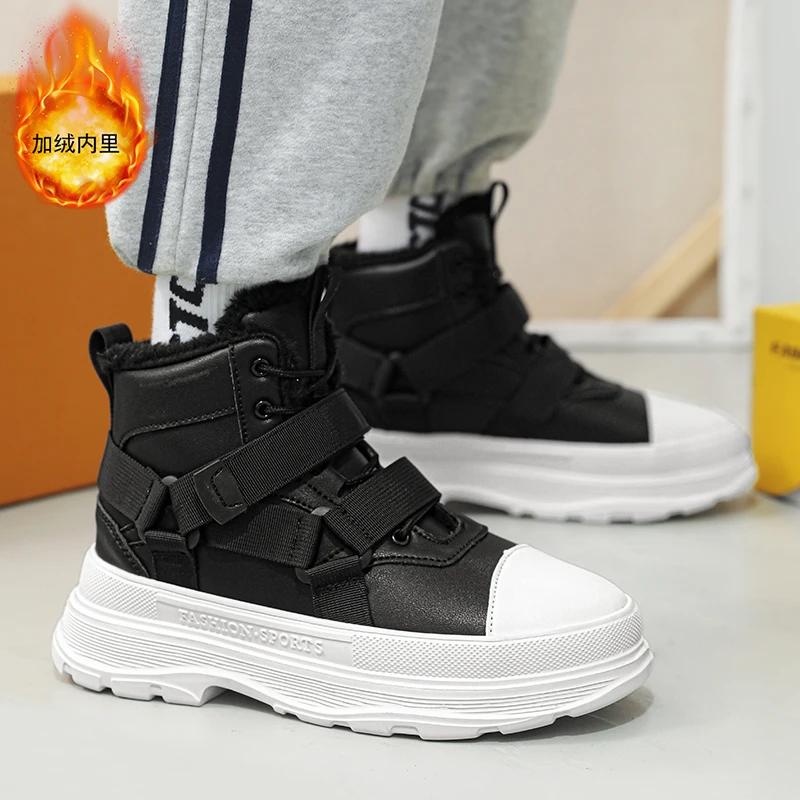 Heiße Herren Winter Freizeitschuhe Trendige Allroundschuhe für Männer Knöchel Stiefel Herren Samt Verdickung Gaobang Lässige Sneaker Schuhe