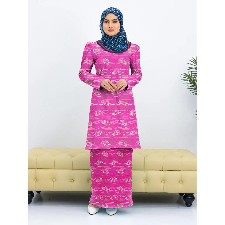 

2025 new traditional floral print Pahang ladies elegant suit sweet comfortable breathable Muslim new products 4XL зелёный
