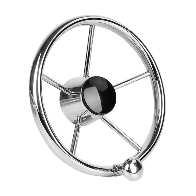 Quick Install Stainless Steel Marine Steering Wheel 13.5 Inch Suitable For Boats Yachts Fast Setup Without Special Tools