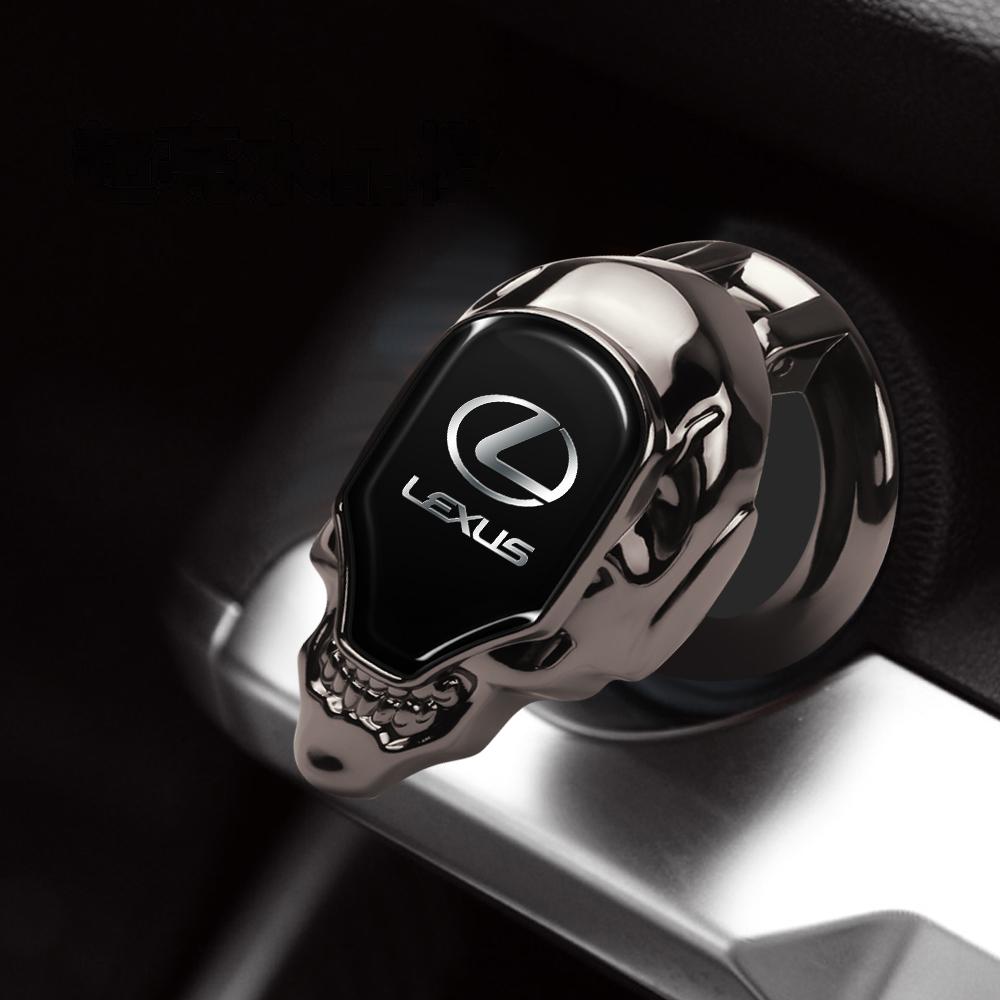 AJA1 Car Engine Start Cover Skull Logo Switch Button Protection Cover For Lexus CT200h NX300h RX300 RX330 EX300h F Sport IS RX450h