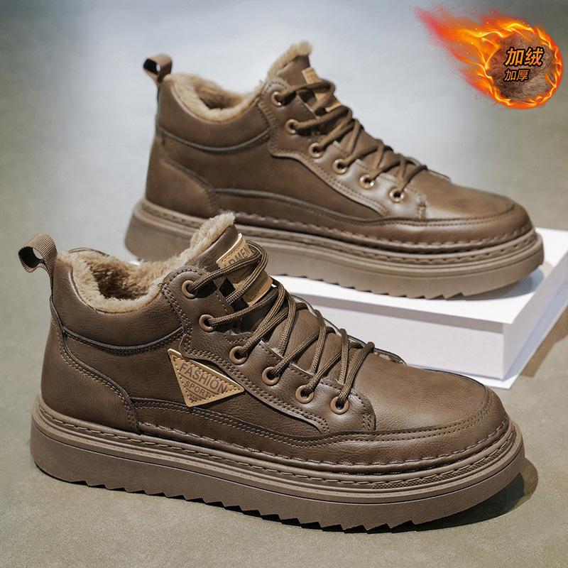 

Мужская обувь новая зимняя бархатные ботинки Мартина универсальные утолщенные теплые хлопковые туфли повседневные короткие ботинки 44