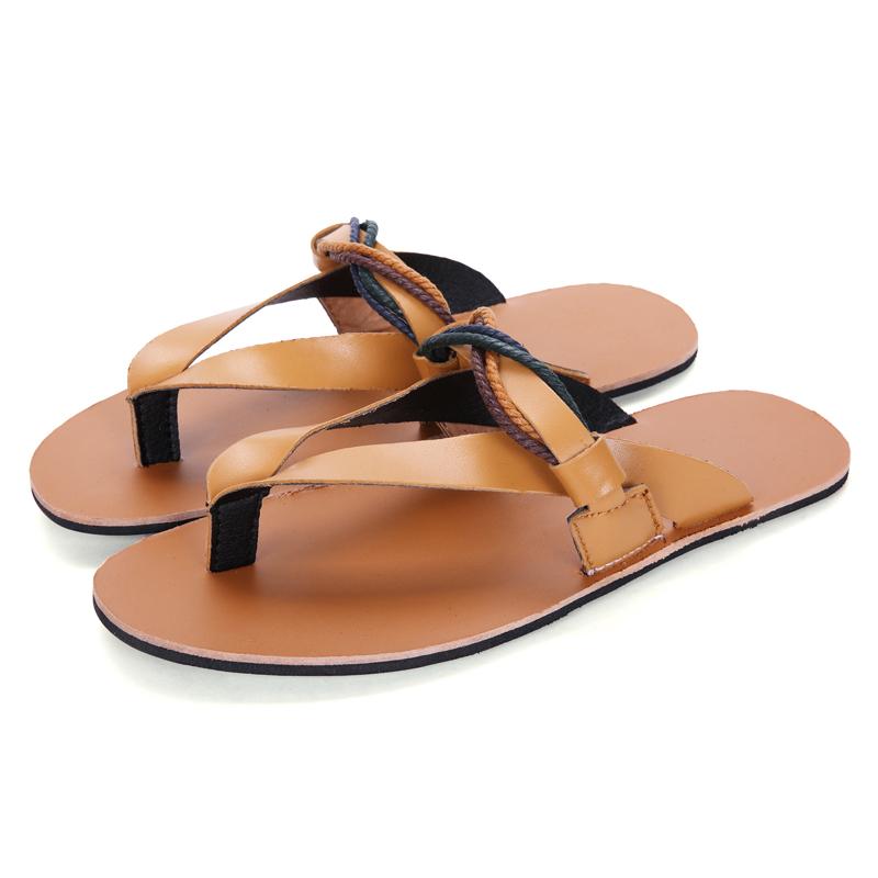 

Summer Men Roman Sandals High Quality Outdoor Beach Shoes Personalized Handwoven High Quality Sandals and Slippers 46 коричневый